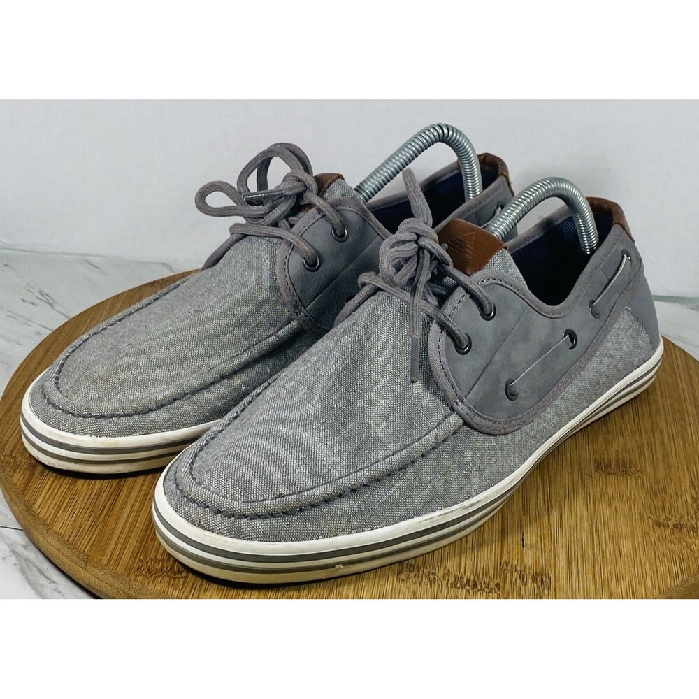 Aldo Light Gray Canvas Tancredo Business Casual Boat Shoes New Size 9.5  Men’s